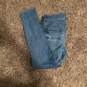 Skinny blue jeans